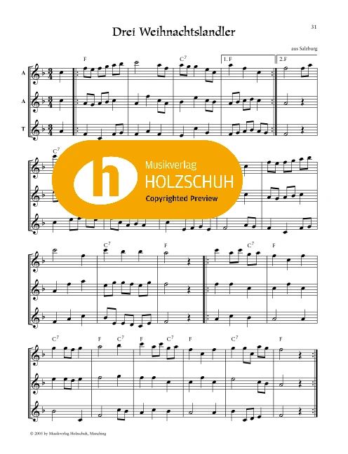 Drei Weihnachtslandler